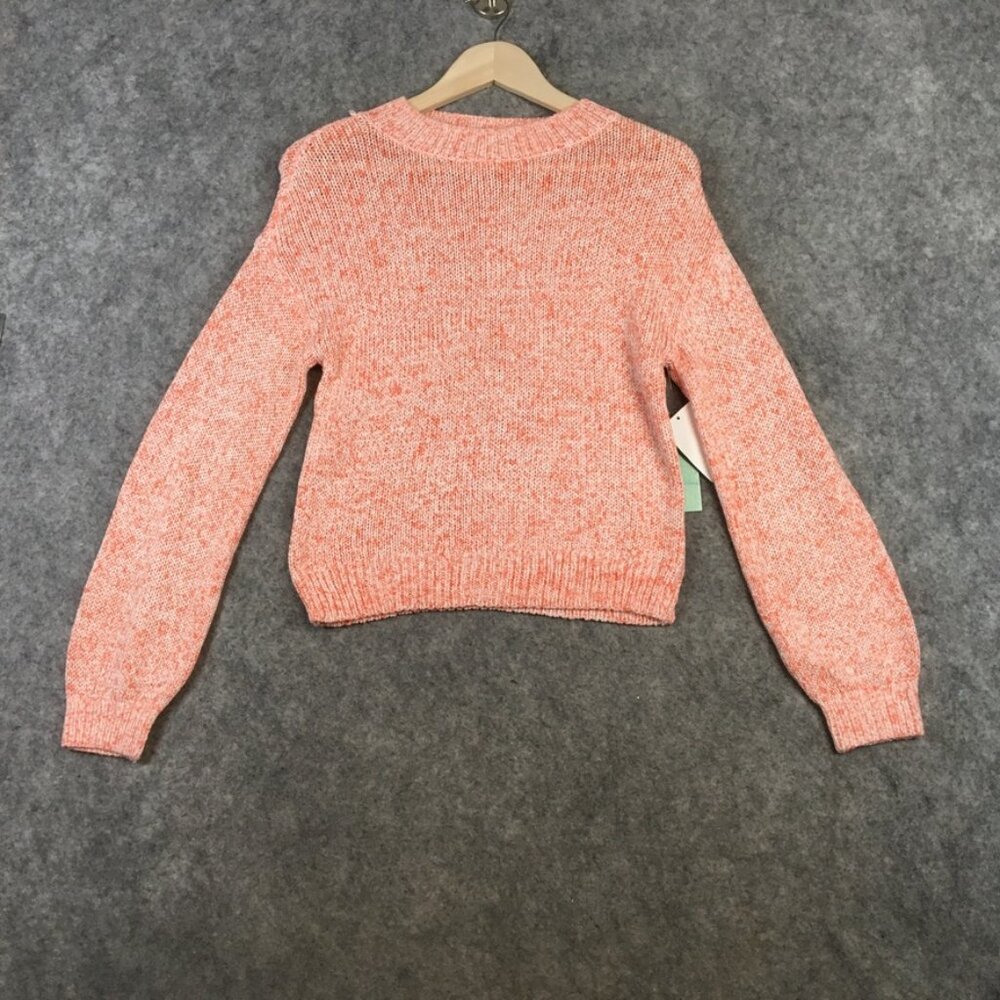 Abound Sweater XS Knit Marled Coral Pink Long Sleeve Pullover Career Casual